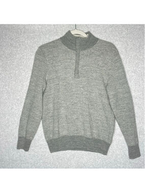 Oxford New York Gray Wool Blend Quarter Zip Sweater M